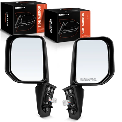 2 Pcs Driver & Passenger Smooth Black Mirror without Heated