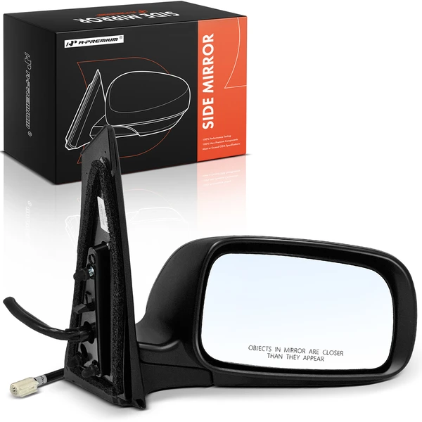 2008-2009 Toyota Prius Right Passenger Side Mirror, Power Adjustment, Manual Folding, Smooth Black A-Premium APMI2062
