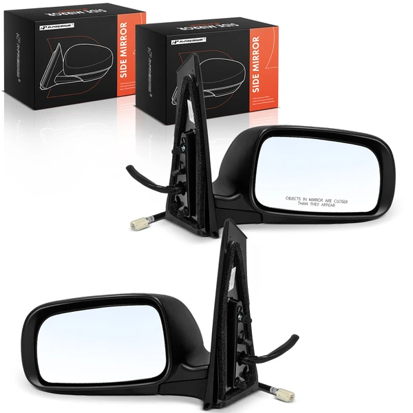 2008-2009 Toyota Prius Driver & Passenger Mirror, Power Adjustment, Manual Folding, Smooth Black A-Premium APMI2063