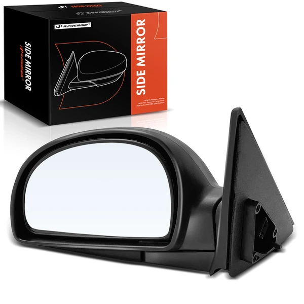 Left Driver Side Mirror, with Heating, Power Adjustment, Manual Folding, Textured Black A-Premium APMI1514TW