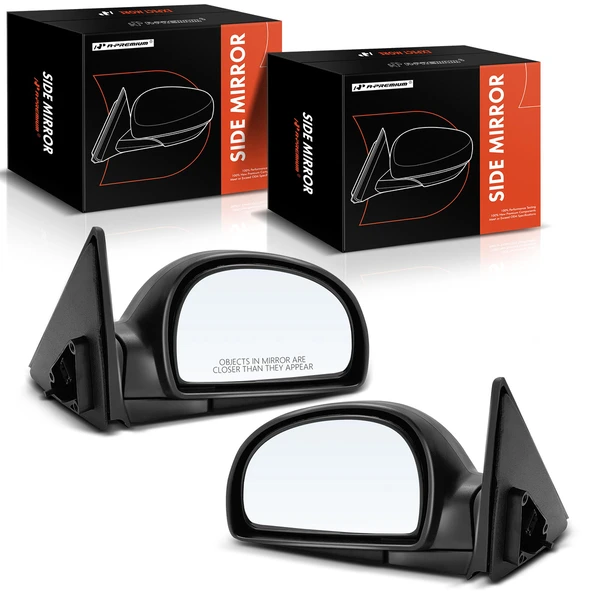 2002-2006 Hyundai Accent Driver & Passenger Mirror, with Heating, Power Adjustment, Manual Folding, Textured Black A-Premium APMI1513TW