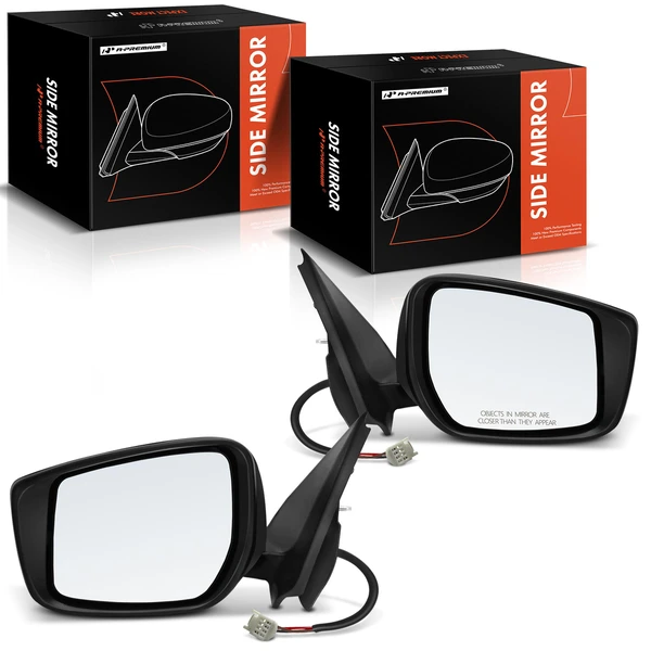2015-2019 Nissan Versa Driver & Passenger Mirror, Powered 2015-2019 Nissan Versa, Smooth Black A-Premium APMI1509TW