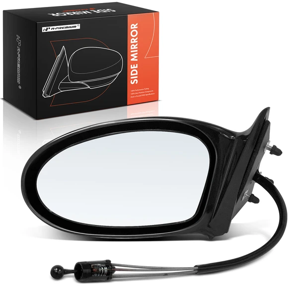 2002-2004 Oldsmobile Alero Left Driver Side Mirror, Manual, Smooth Black A-Premium APMI2069