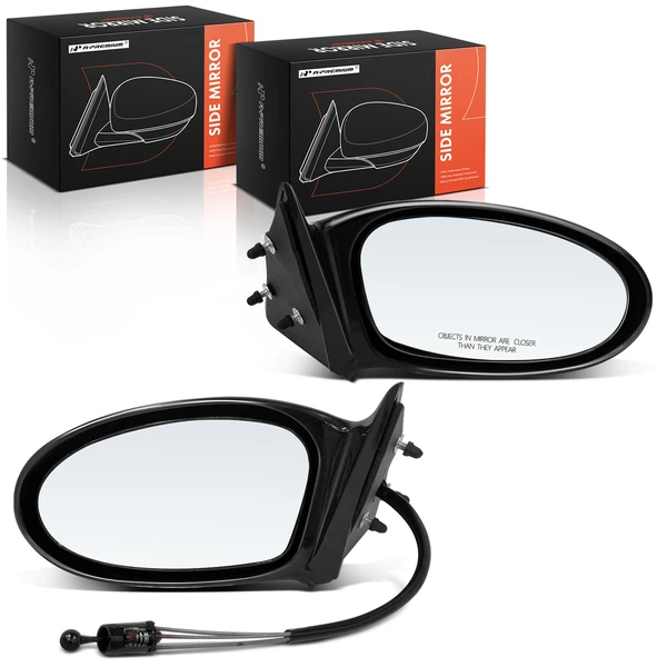 Driver & Passenger Mirror, Manual, Smooth Black A-Premium APMI2068