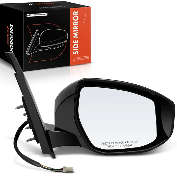 Right Passenger Side Mirror, Powered, with Heated, Gloss Black A-Premium APMI653