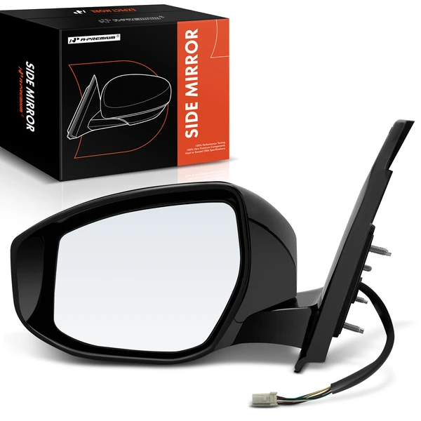 Left Driver Side Mirror, Powered, with Heated, Gloss Black A-Premium APMI654