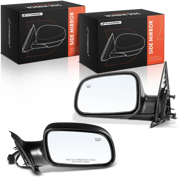 Driver & Passenger Mirror, Powered, with Heated, Textured Black A-Premium APMI2791TW