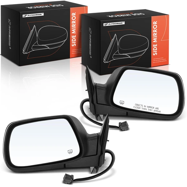 2005-2010 Jeep Grand Cherokee Driver & Passenger Mirror, with Heating, Power Adjustment, Manual Folding, Black A-Premium APMI2794TW