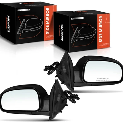 2 Pcs Driver & Passenger Black Mirror with Heated