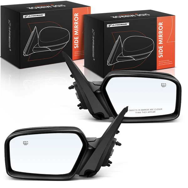 2006-2009 Ford Fusion Driver & Passenger Mirror, Powered, with Heated, Smooth Black A-Premium APMI2078