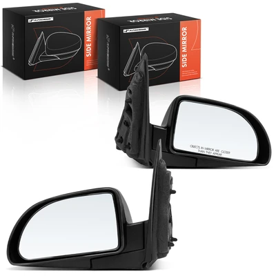 2 Pcs Driver & Passenger Smooth Black Mirror with Power Glass Adjust