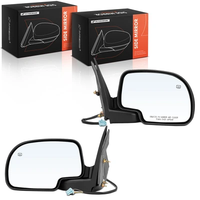 2 Pcs Front Black Power Heated Mirror