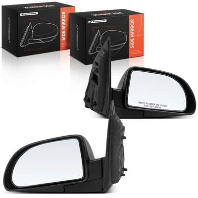 2 Pcs Driver & Passenger Textured Black Mirror with Manual Glass Adjust