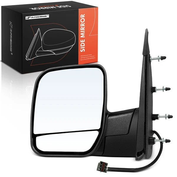 2003 Ford E-550 Super Duty Left Driver Side Mirror, Powered, Smooth Black A-Premium APMI2088