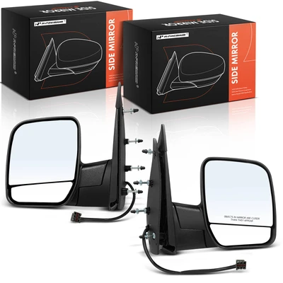 2 Pcs Driver & Passenger Black Mirror with Power Glass Adjust