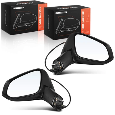 2 Pcs Driver & Passenger Black Mirror with Power Glass Adjust