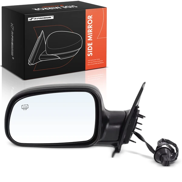Left Driver Side Mirror, Powered, with Heated, Textured Black A-Premium APMI2798TW