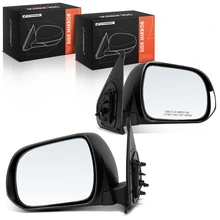 2 Pcs Driver & Passenger Textured Black Mirror with Manual Glass Adjust