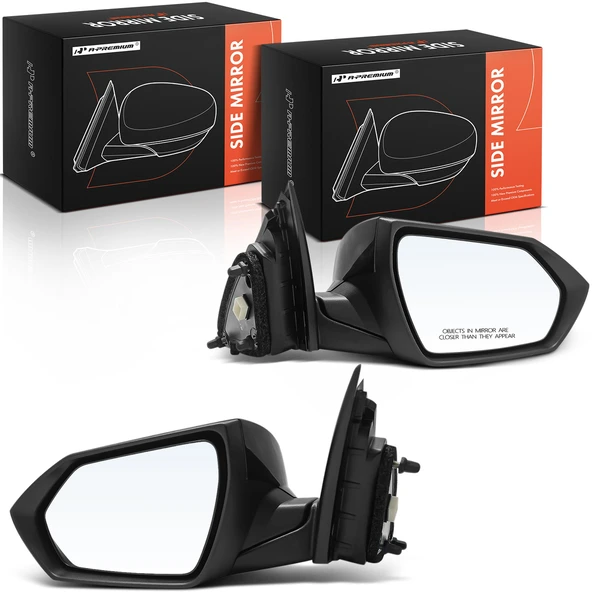 2021-2023 Hyundai Elantra Driver & Passenger Mirror, Power Adjustment, Manual Folding, Smooth Black A-Premium APMI2514