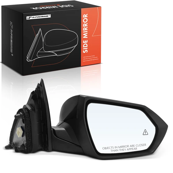 2021-2023 Hyundai Elantra Front Right Passenger Side Mirror, with Heating, Power Adjustment, Manual Folding, Smooth Black A-Premium APMI2518