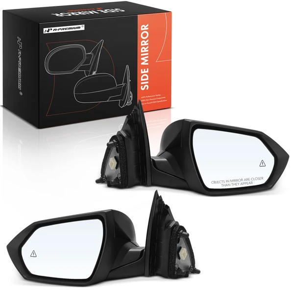 2021-2023 Hyundai Elantra Driver & Passenger Mirror, with Heating, Power Adjustment, Manual Folding, Smooth Black A-Premium APMI2519