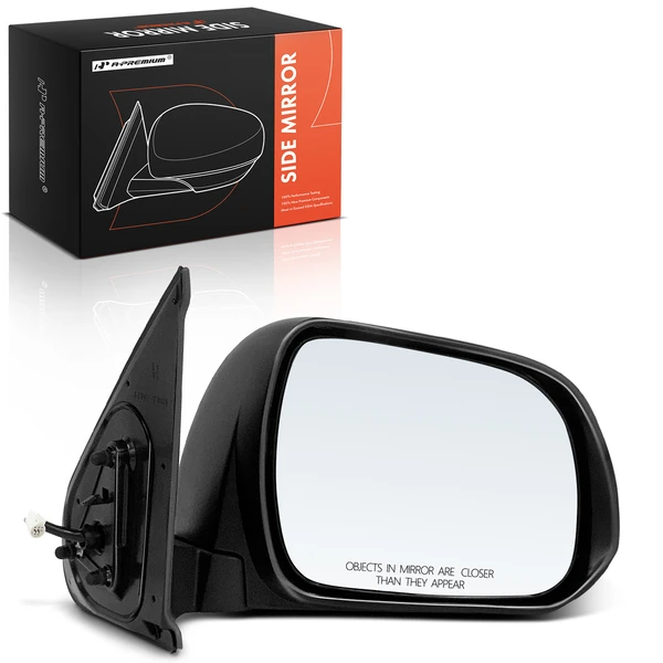 Right Passenger Side Mirror, Power Adjustment, Manual Folding, Chrome A-Premium APMI2092