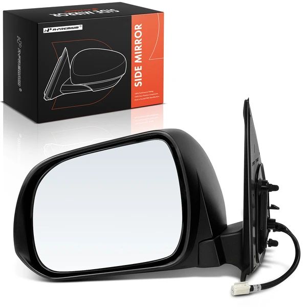 Left Driver Side Mirror, Power Adjustment, Manual Folding, Chrome A-Premium APMI2094