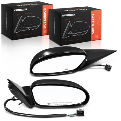 Left & Right Mirror, with Heating, Power Adjustment, Non-Folding, Smooth Black A-Premium APMI3239TW