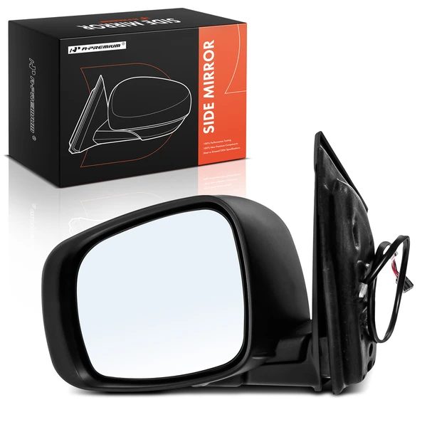Left Driver Side Mirror, Powered, with Heated, Textured Black A-Premium APMI2105