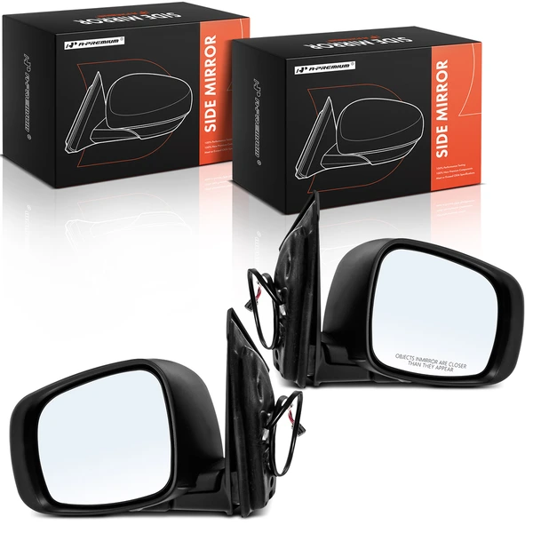 2008-2016 Chrysler Town & Country Driver & Passenger Mirror, with Heating, Power Adjustment, Manual Folding, Textured Black A-Premium APMI2104