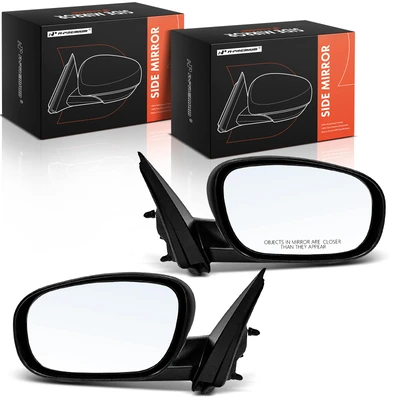 2 Pcs Driver & Passenger Black Textured Mirror with Power Glass Adjust