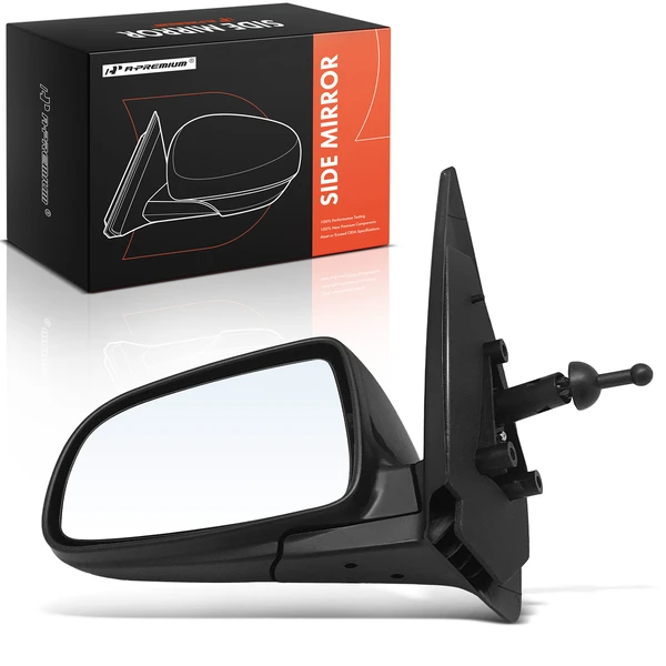 Front Right Passenger Side Mirror, with Heating, Power Adjustment, Manual Folding, Smooth Black A-Premium APMI2525