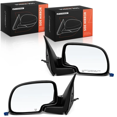 2 Pcs Driver & Passenger Black Smooth Mirror with Power Glass Adjust