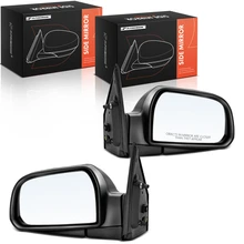 2 Pcs Driver & Passenger Black Mirror with Power Glass Adjust for Hyundai Tucson 2005-2009