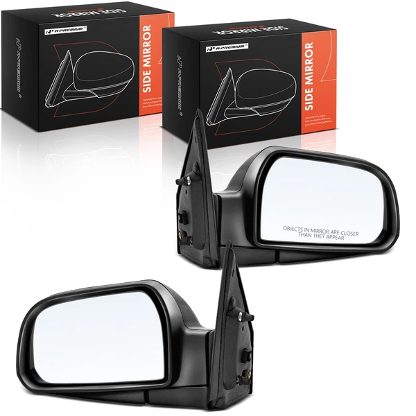 2005-2009 Hyundai Tucson Driver & Passenger Mirror, Power Adjustment, Manual Folding, Black A-Premium APMI2462
