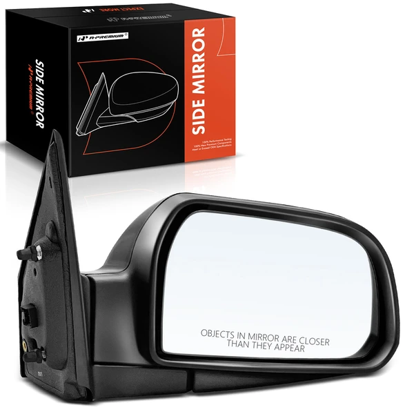 Right Passenger Side Mirror, Power Adjustment, Manual Folding, Smooth Black A-Premium APMI1532TW