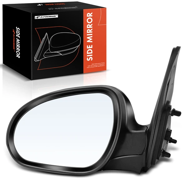 Left Driver Side Mirror, with Heating, Power Adjustment, Manual Folding, Smooth Black A-Premium APMI1534TW