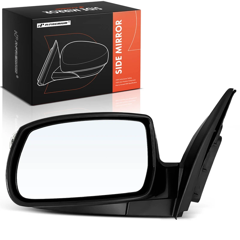 Left Driver Side Mirror, Powered, with Heated, Smooth Black A-Premium APMI2392TW