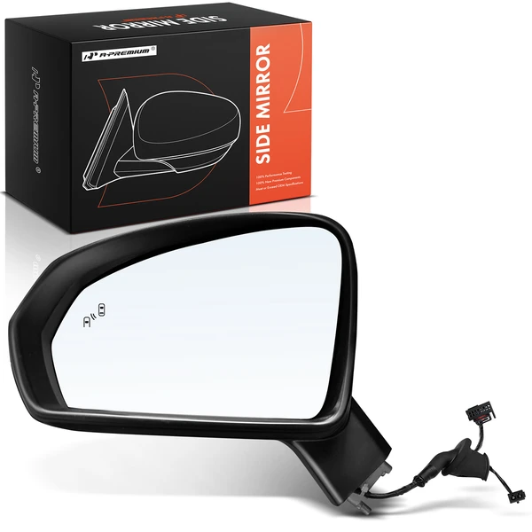 2022-2023 Volkswagen Taos Left Driver Side Mirror, with Heating, Power Adjustment, Manual Folding, Textured Black A-Premium APMI2493