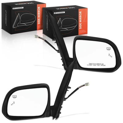 Driver & Passenger Mirror, with Heating, Power Adjustment, Manual Folding, Smooth Black A-Premium APMI1537TW