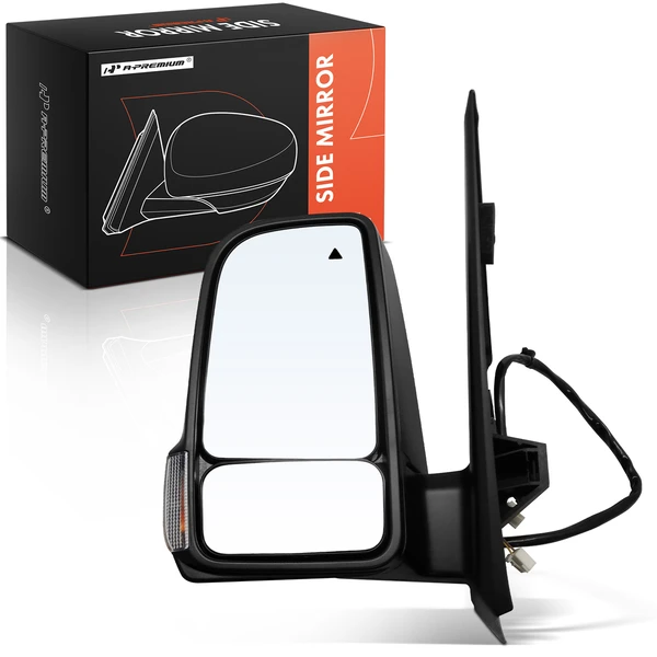 Left Driver Side Mirror, Powered, with Heated, Textured Black A-Premium APMI2386TW