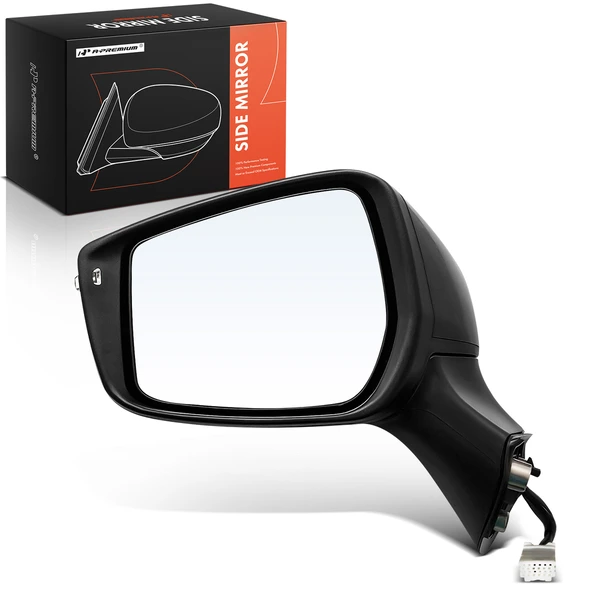 2014-2019 Nissan Versa Left Driver Side Mirror, Powered 2014-2019 Nissan Versa, Smooth Black A-Premium APMI2403TW