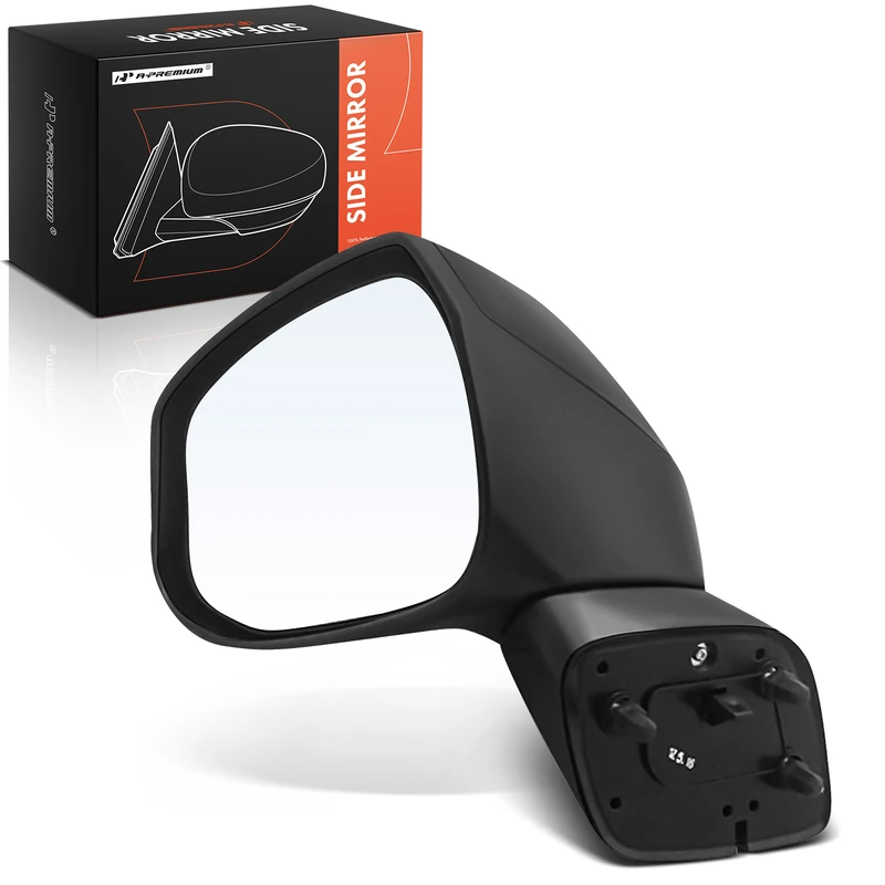 Left Driver Side Mirror, Manual, Smooth Black A-Premium APMI2404TW