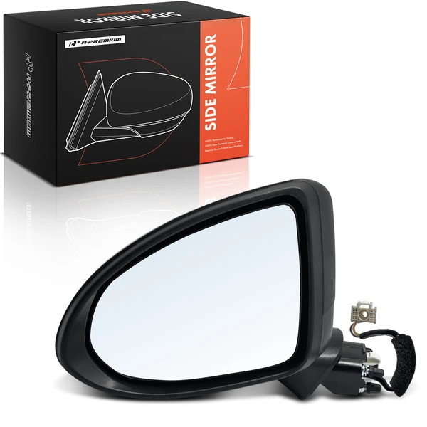 Left Driver Side Mirror Assembly, Power Adjustment, Manual Folding, Smooth Black A-Premium APMI3455TW