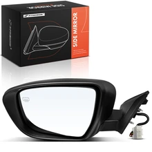 2014-2016 Nissan Rogue Left Driver Side Mirror, Powered, with Heated, Smooth Black A-Premium APMI2406TW