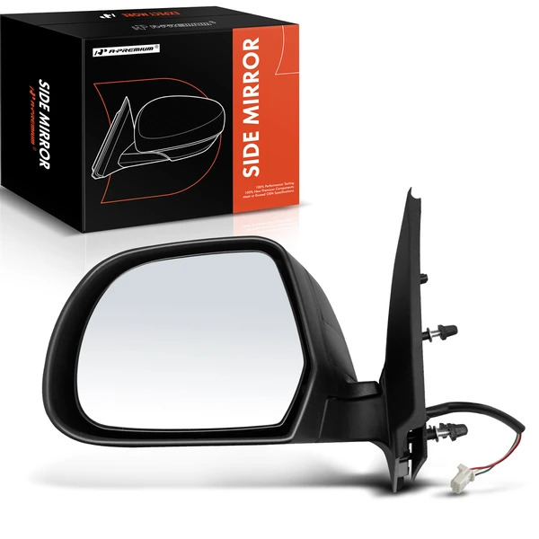 Left Driver Side Mirror, Power Adjustment, Manual Folding, Textured Black A-Premium APMI848