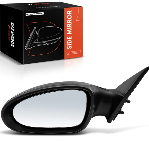 2002-2006 Nissan Altima Left Driver Side Mirror, with Heating, Manual Adjustment, Manual Folding, Smooth Black A-Premium APMI849