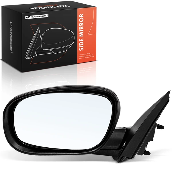 Left Driver Side Mirror, with Heating, Power Adjustment, Manual Folding, Smooth Black A-Premium APMI2127