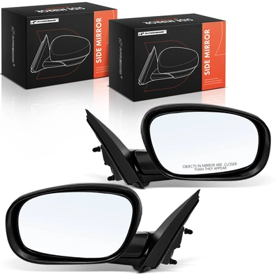 2 Pcs Driver & Passenger Black Mirror with Power Glass Adjust