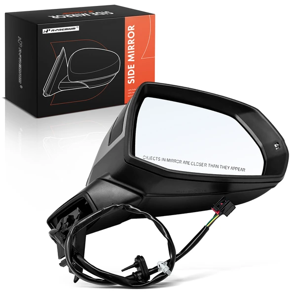Right Passenger Side Mirror, Powered, with Heated, Black A-Premium APMI2496